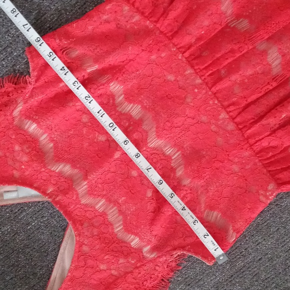 🧡Maeve🧡 - Red-Orange Lace S/S Peplum Top - Picture 10 of 12